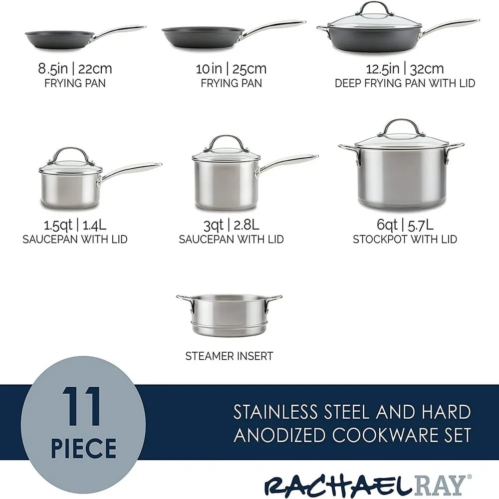 Nonstick Induction Pots And Pans Set With Stainless Steel And Hard
