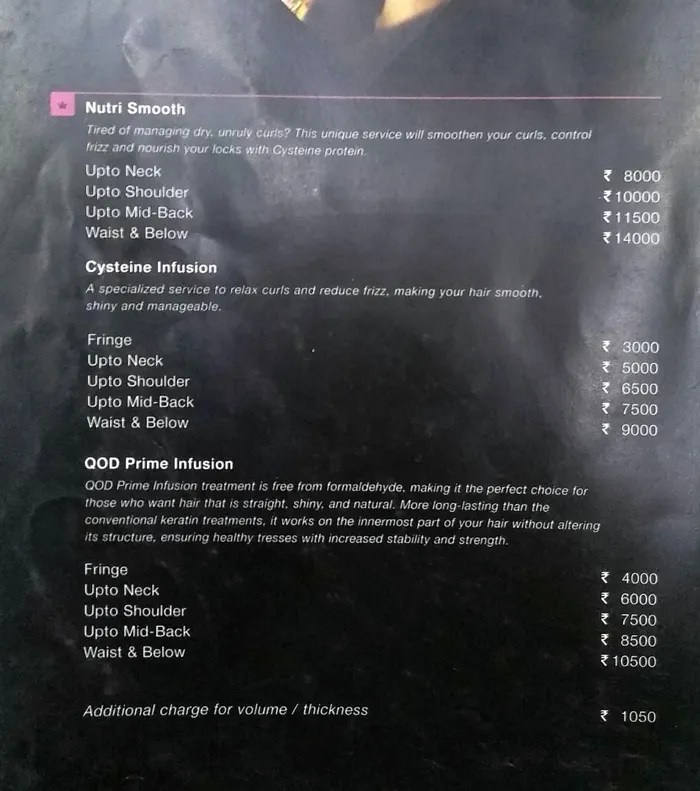 Lakme Salon Menu And Price List For King Koti Hyderabad