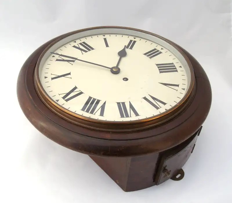 ANTIQUE BIG SIZE RAILWAY STATION MAHOGANY FUSEE CLOCK eBay