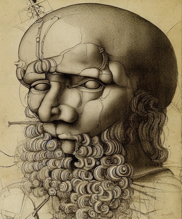 highly detailed mechanical sketches by Leonardo da Vinci Arthub.ai