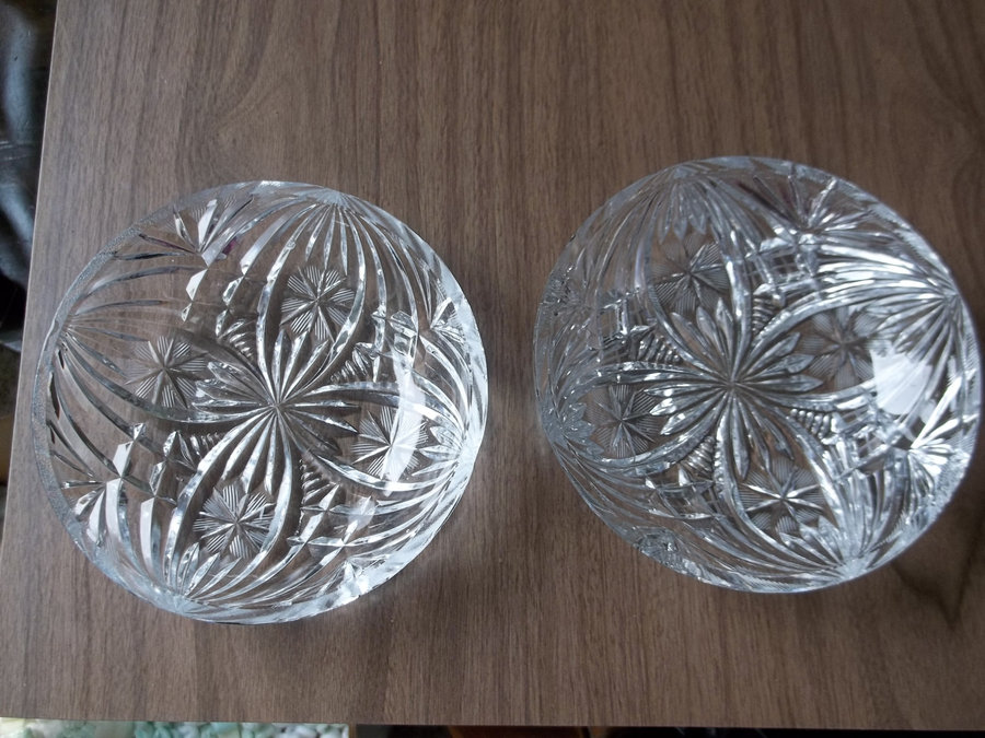 2 Vintage Matching 6" Lead Crystal Bowls Beautiful eBay
