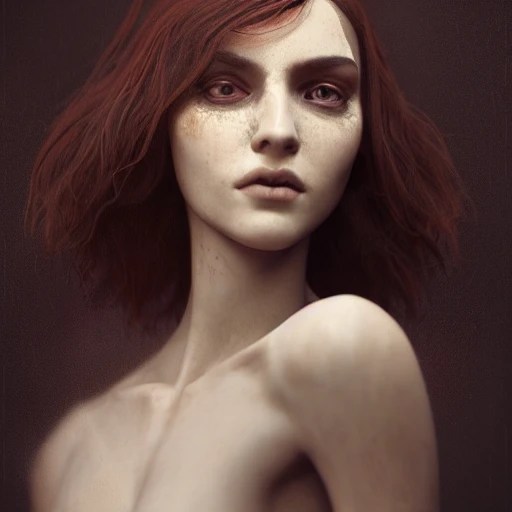 redshift style, a real perfect naked female body of beautiful brunette