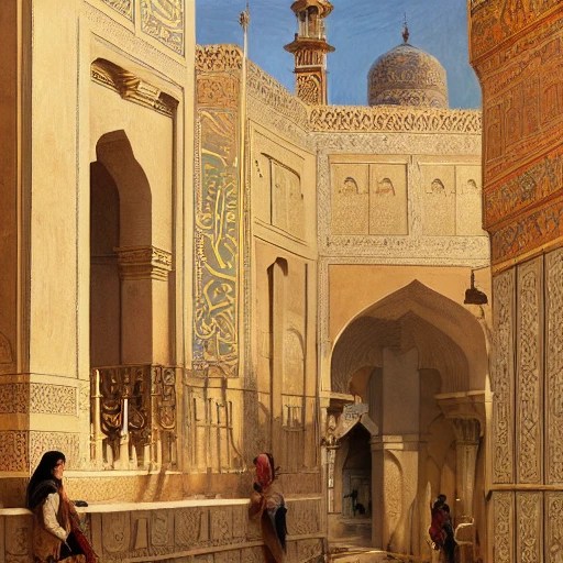 A perfect painting of an ancient Persian town, perfect walls, in... Arthub.ai