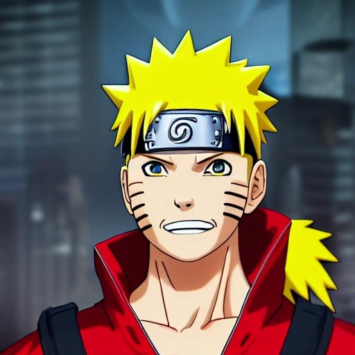 side close up portrait of Naruto wearing red and black ninja sui... Arthub.ai