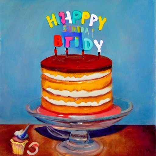 birthday cake with "happy birthday Dave" on it , Oil Painting Arthub.ai