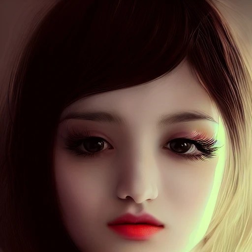 Ruan Jia, night, high detail heart shaped face, perfect almond e