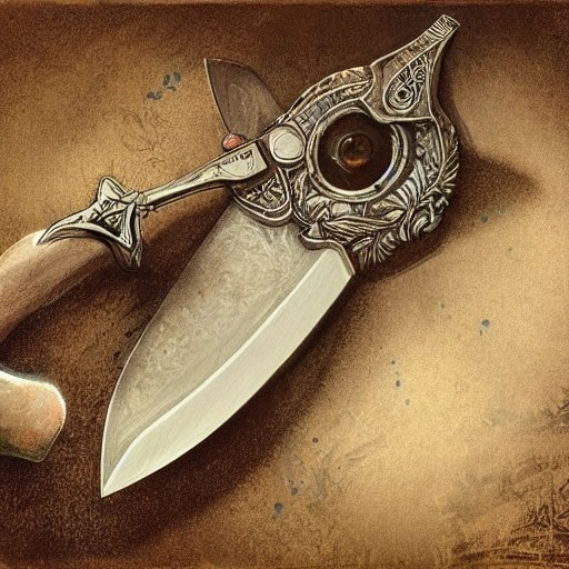 book illustration of (a One, small throwing knife like, used for
