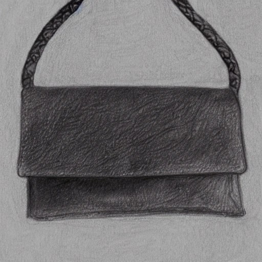 knotted small Leather Bag, Wet, Pencil Sketch Arthub.ai