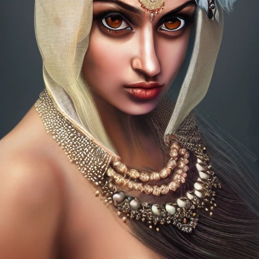 hyper-realistic portrait of sexy Indian girl, having a feather cap, a