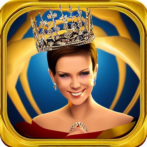 naked beauty queen in golden castel, 3D, - Arthub.ai