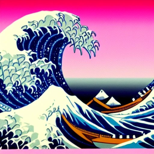 Triangle, The Great Wave Off Kanagawa, Vaporwave, Neon Lights, P