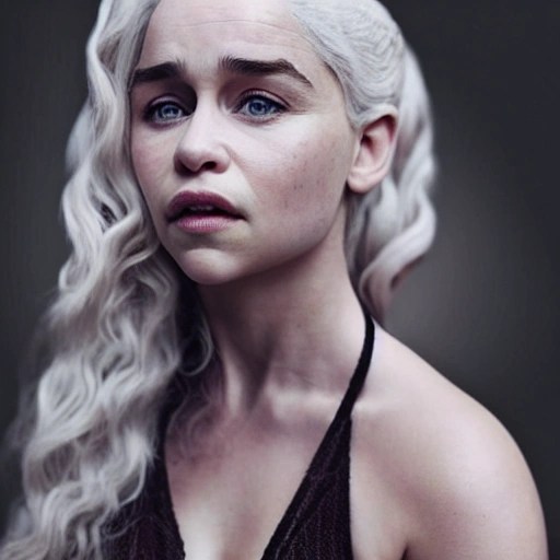 full length photo of Emilia Clarke, Daenerys Targaryen, standing naked