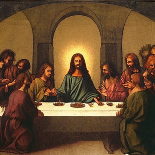 Harry Styles as jesus at the last supper by Leonardo da Vinci, Arthub.ai