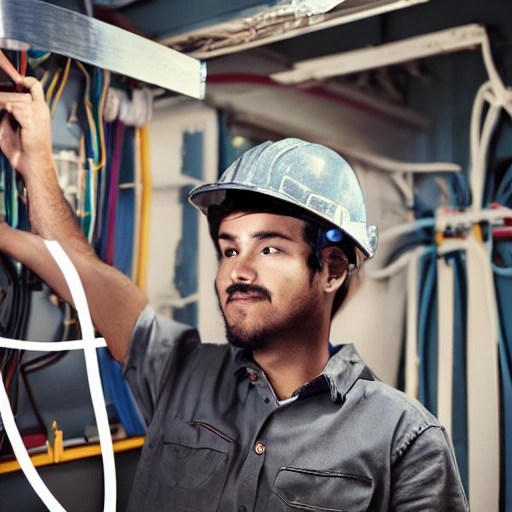 realistic, electrician mechanic, young man, futuristic Arthub.ai