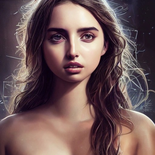 a portrait of ana de armas, fantasy, concept art, intricate, elegant
