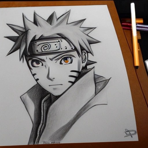 naruto, realista, Pencil Sketch Arthub.ai