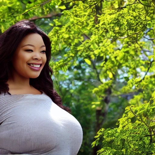 Spring, warm sunshine, leaves withdew, full-figured beauty,4k,career line,mature woman - Arthub.ai