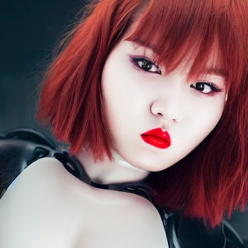 (1girl), (full body), (futuristic sci-fi bodysuit), (big naked boobs), Beautiful Korean woman