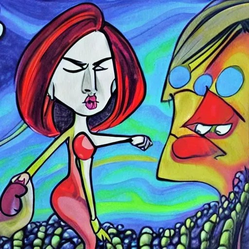 sex comic dark, Cartoon, Cartoon, Trippy, Oil Painting, Water Co