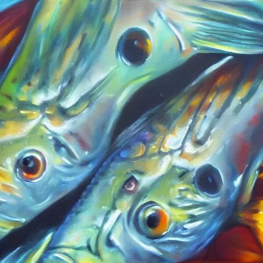 fish shiny, Oil Painting, Water Color Arthub.ai