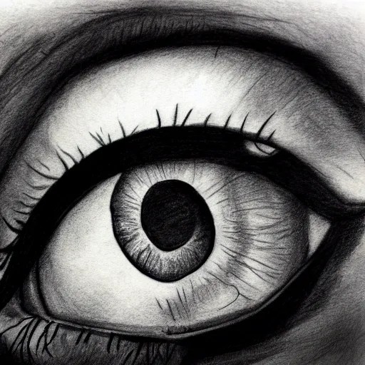 bleeding eye, Pencil Sketch Arthub.ai