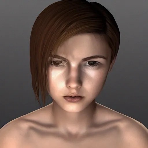 Realistic, naked girl with short hair Arthub.ai
