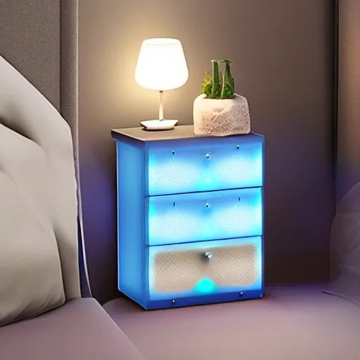 Realistic image, Bedside Tables with 2 Drawers,Floating Nightst