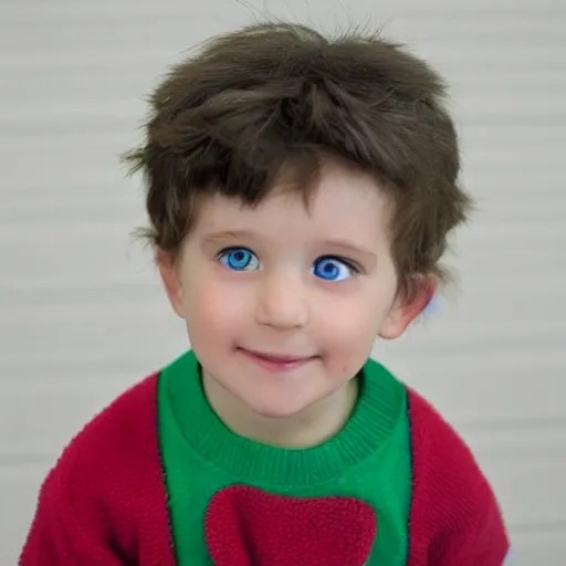 2 year old boy. white hair, green eyes, fair skin, 3D, Arthub.ai