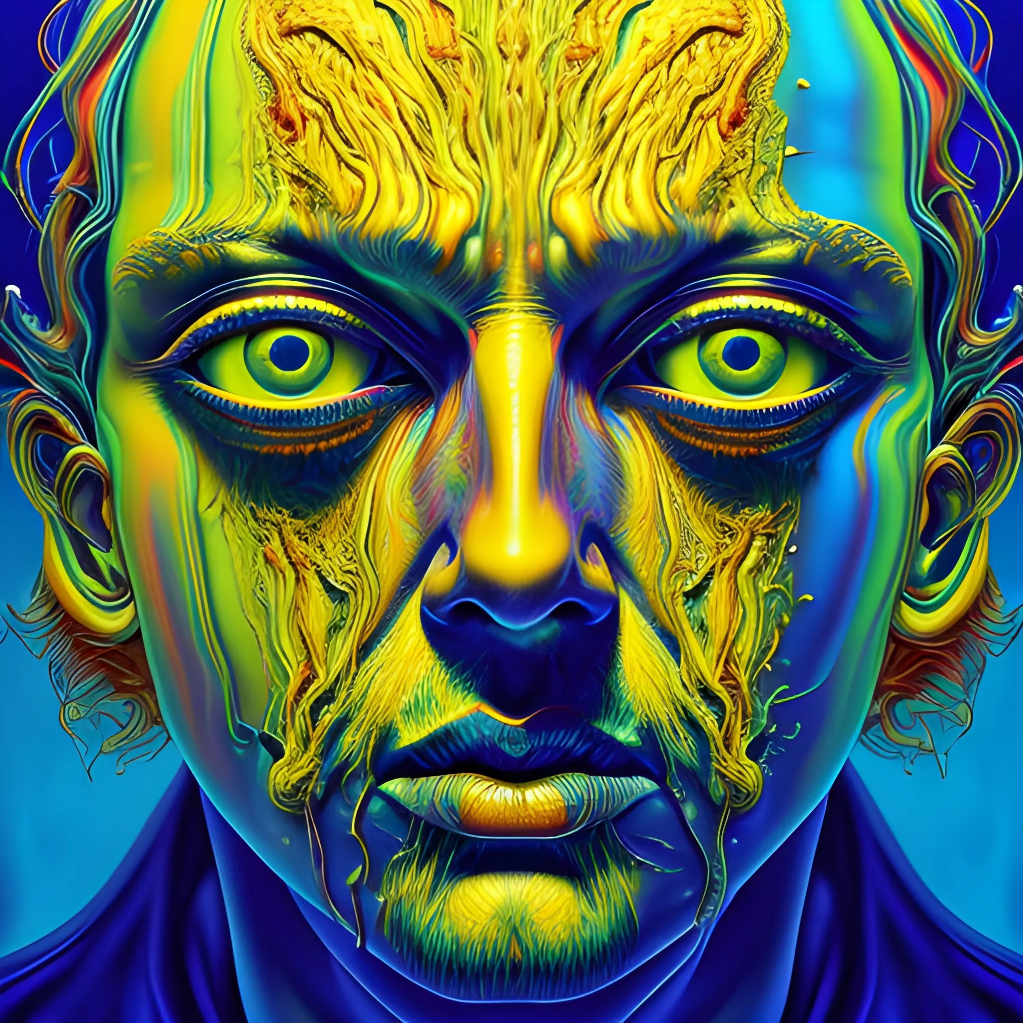reflection madness, psychedelic art, paranoid portrait, Glenn Br