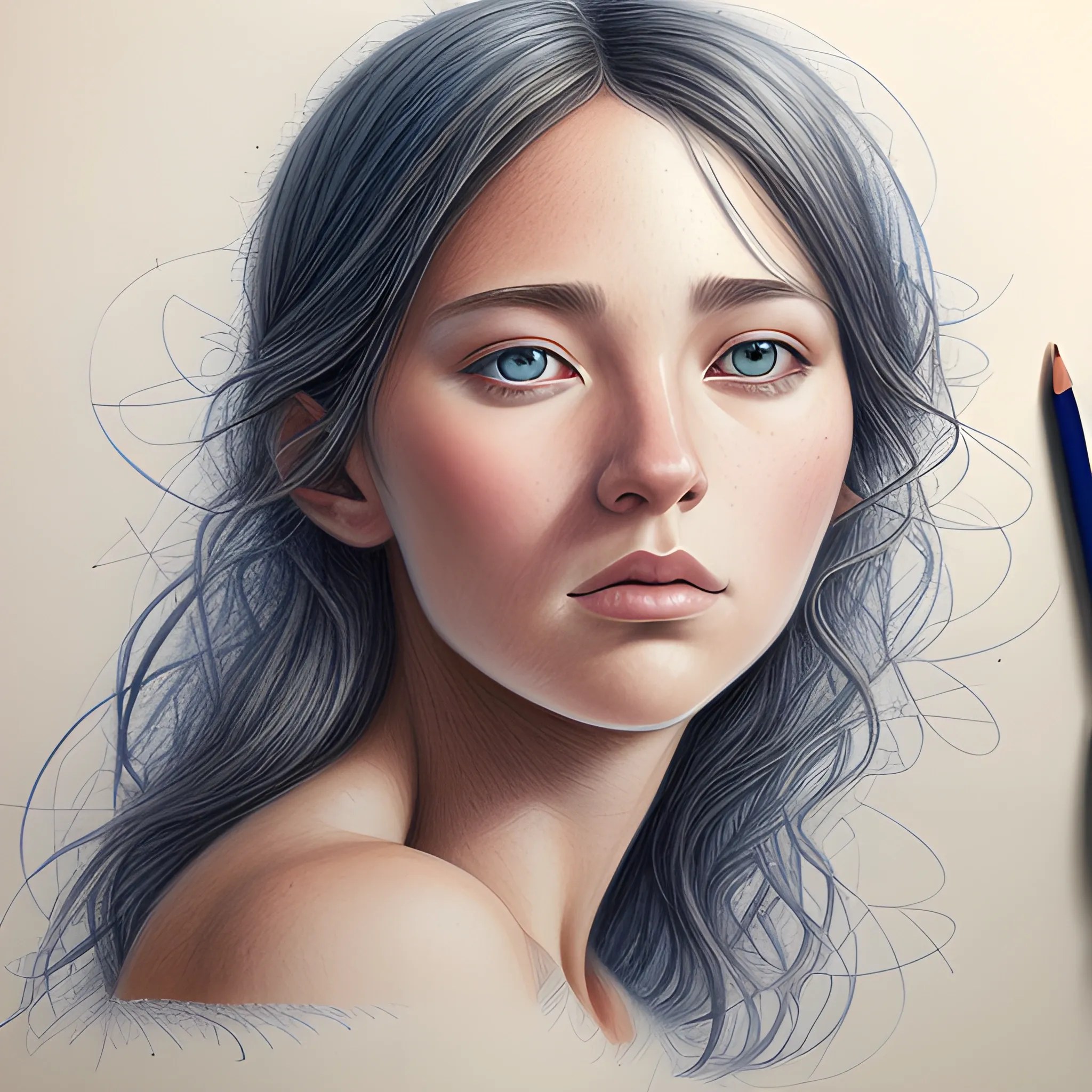 Colored pencil art on paper, highly detailed, artstation, portra