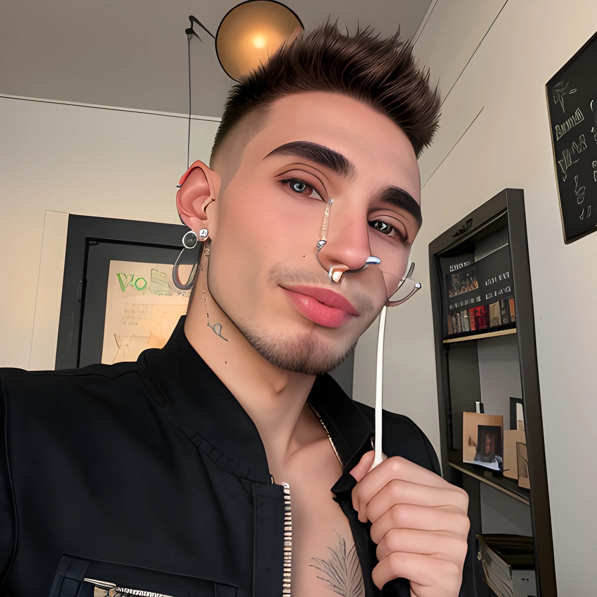 Gay siem with a big nose piercing Arthub.ai