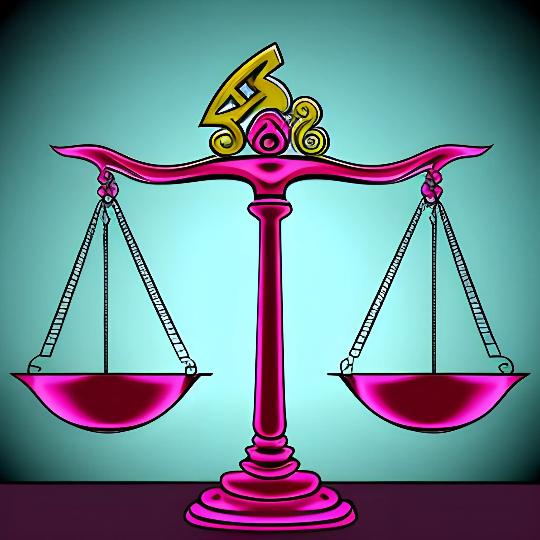 scales of justice with heart and brain, Cartoon Arthub.ai