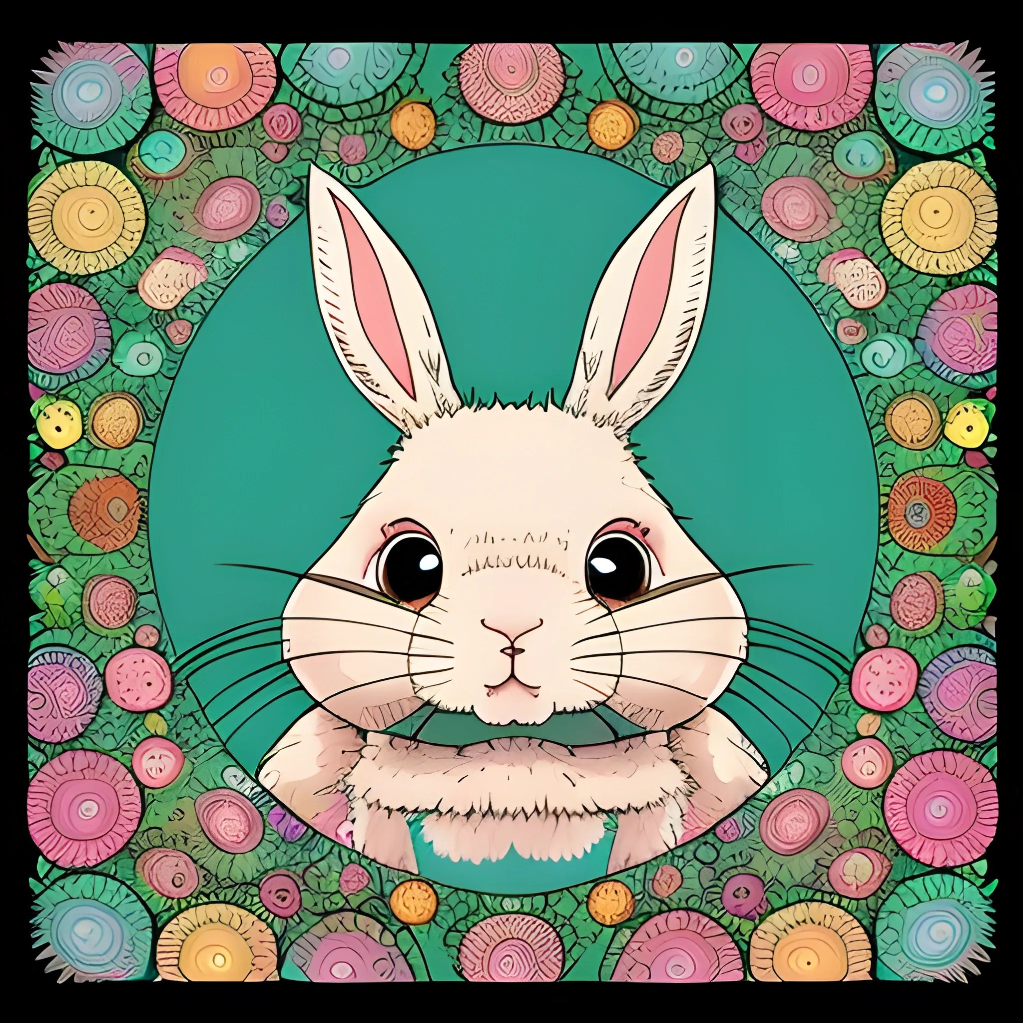 A bunny with soft fur, colorful, intricate, highly detailed, ric