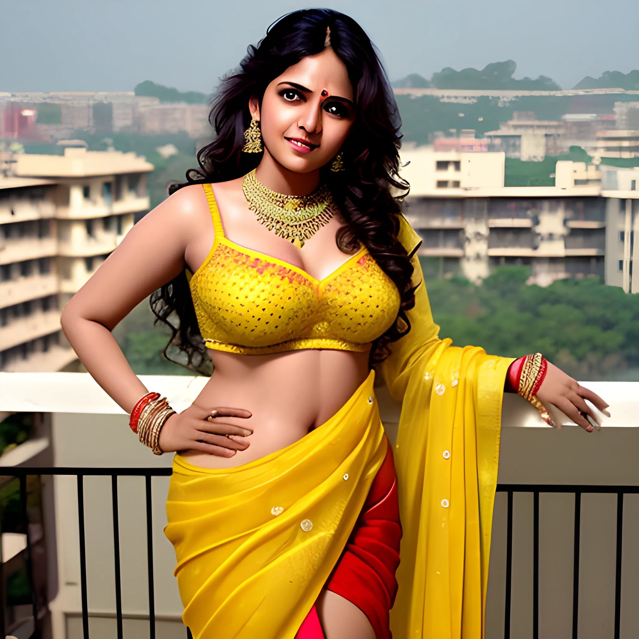 Anjali Sharma extra big thighs naughty teacher cosplay standing on the