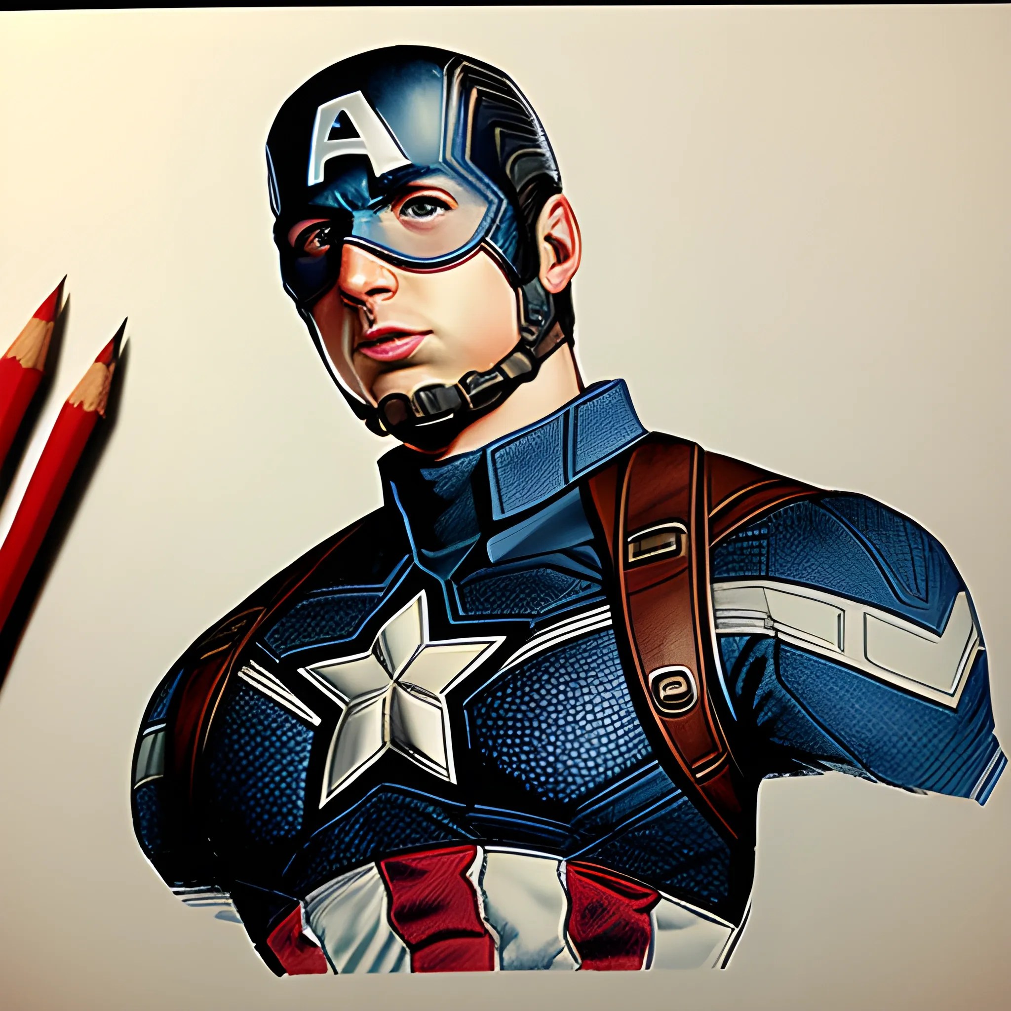 Captain America , Pencil Sketch Arthub.ai