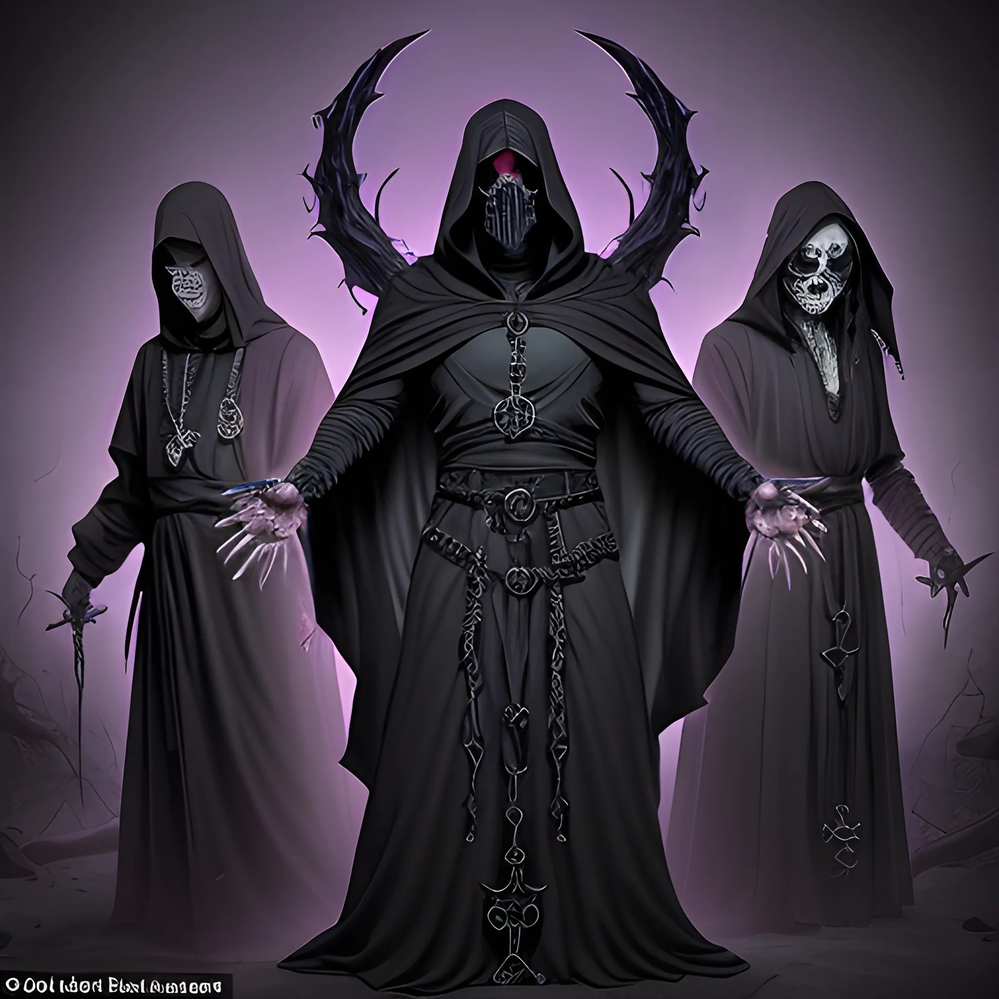 Dark Attire The cultists wear long, flowing robes in shades of