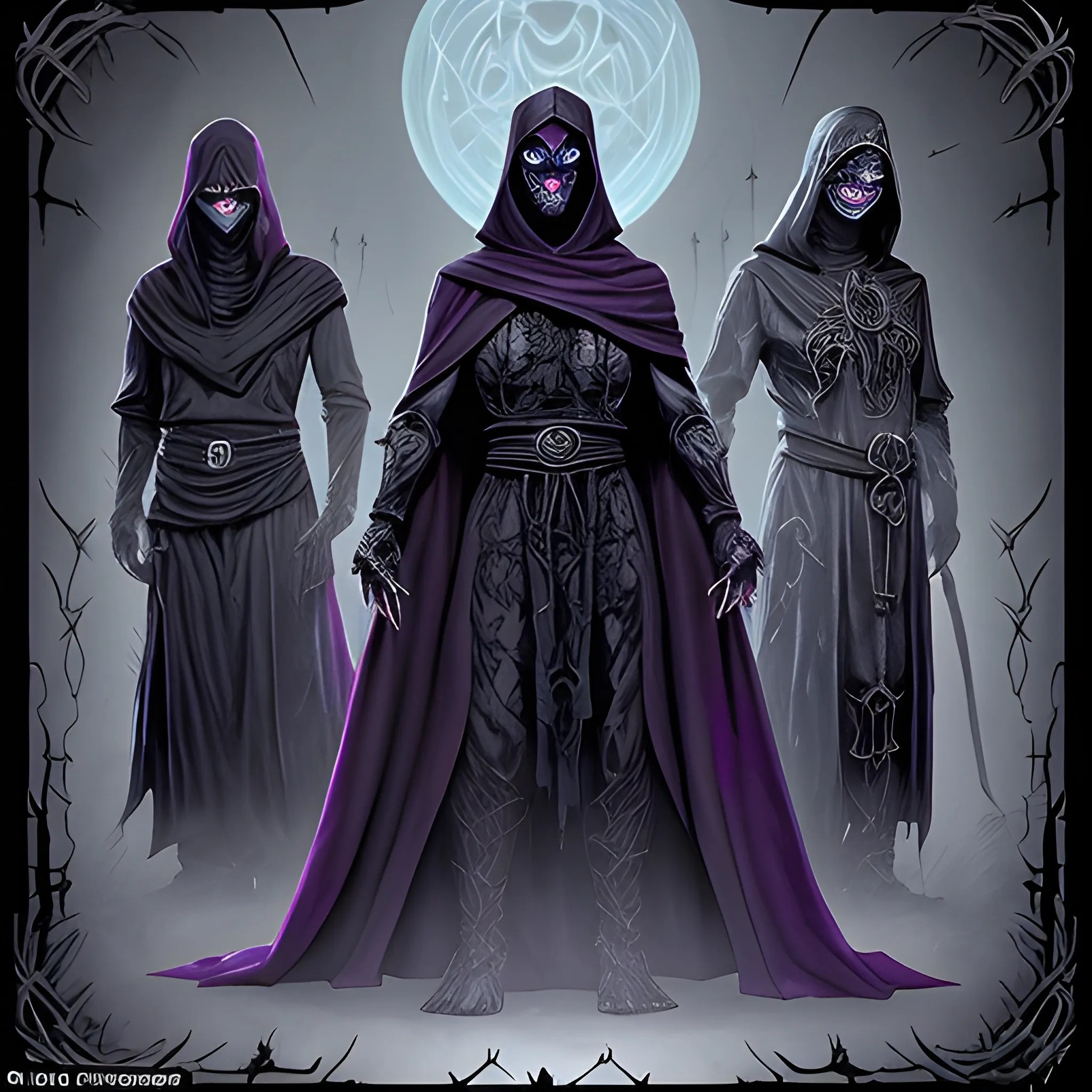 Dark Attire The cultists wear long, flowing robes in shades of