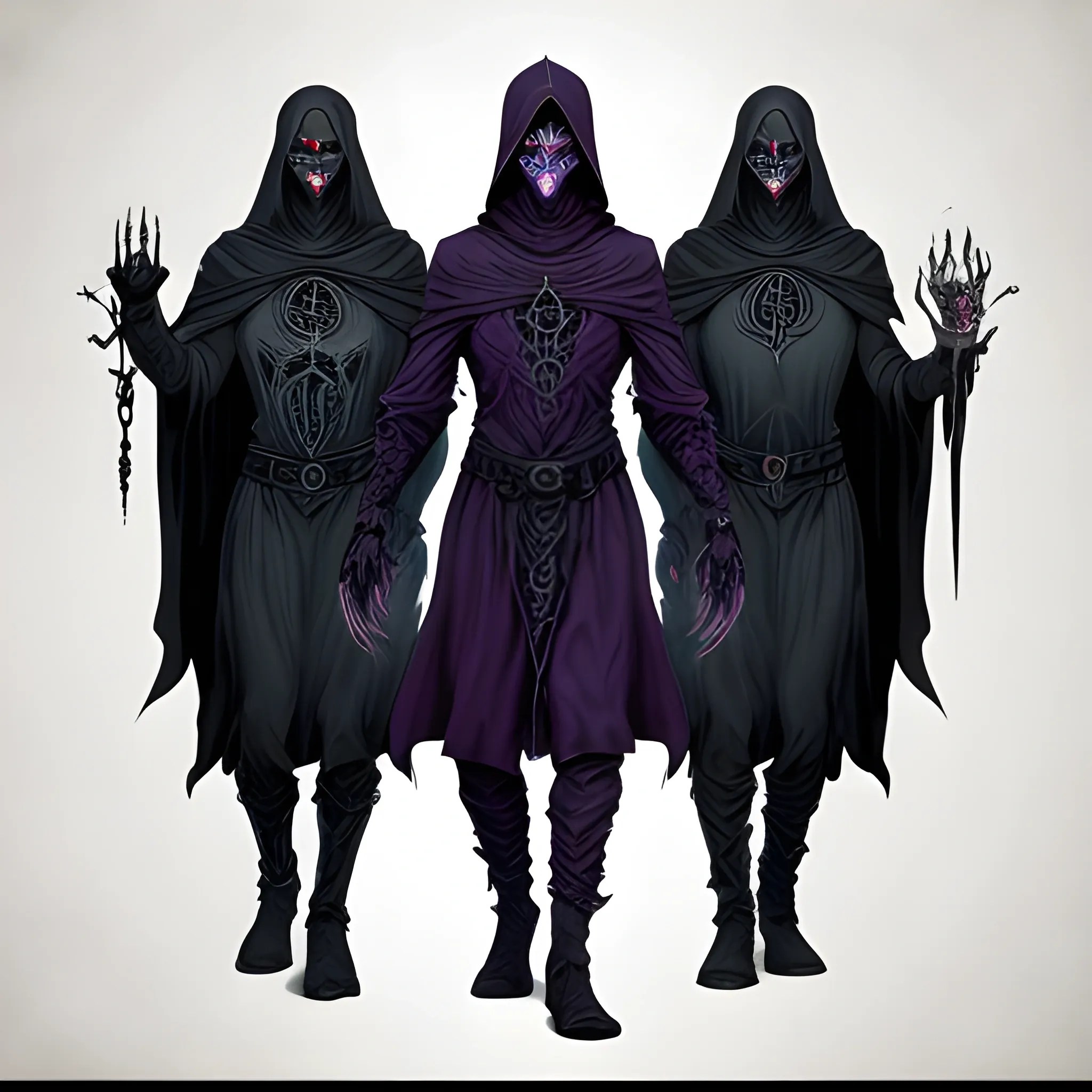Dark Attire The cultists wear long, flowing robes in shades of