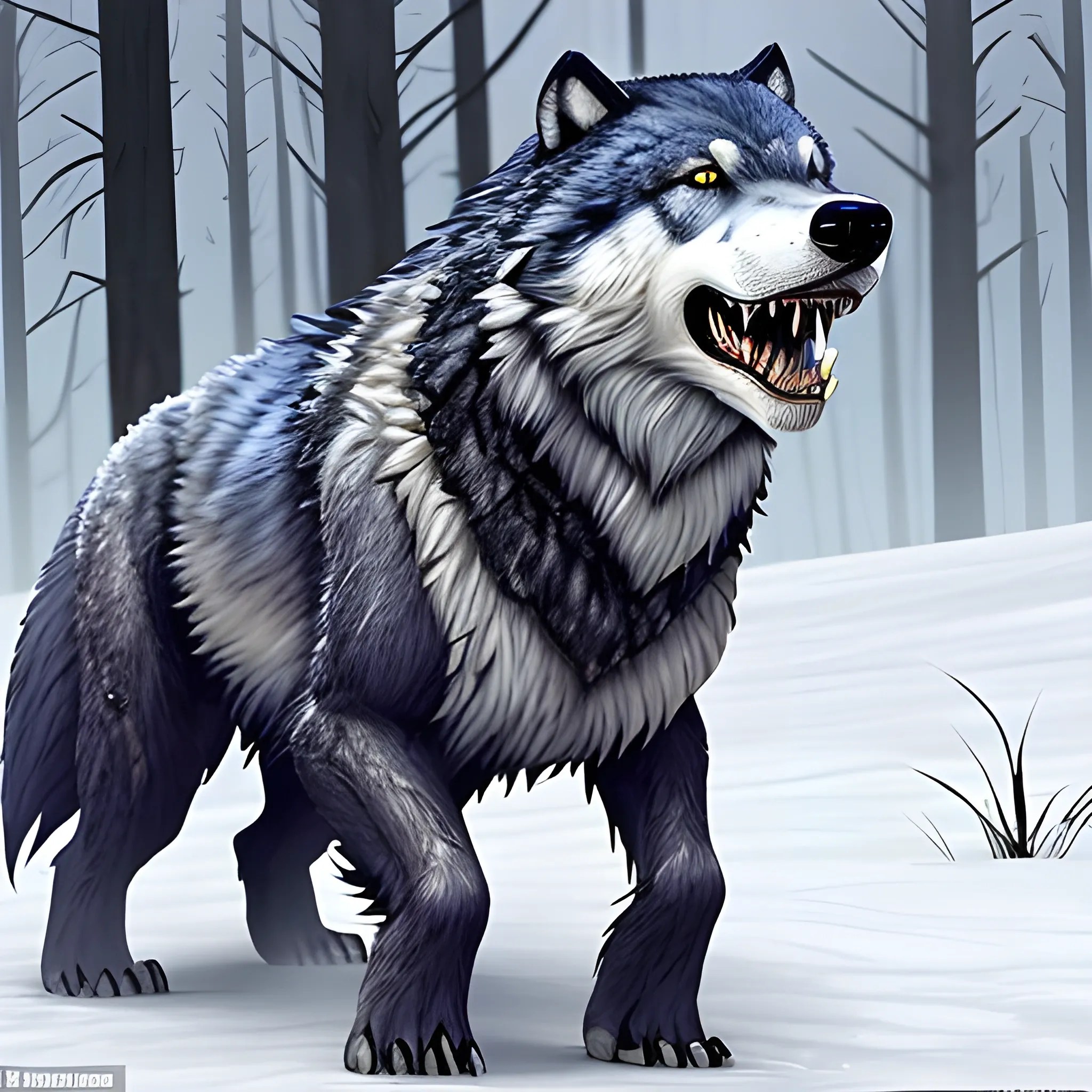 Appearance The dire wolf is a massive and fearsome creature, cl