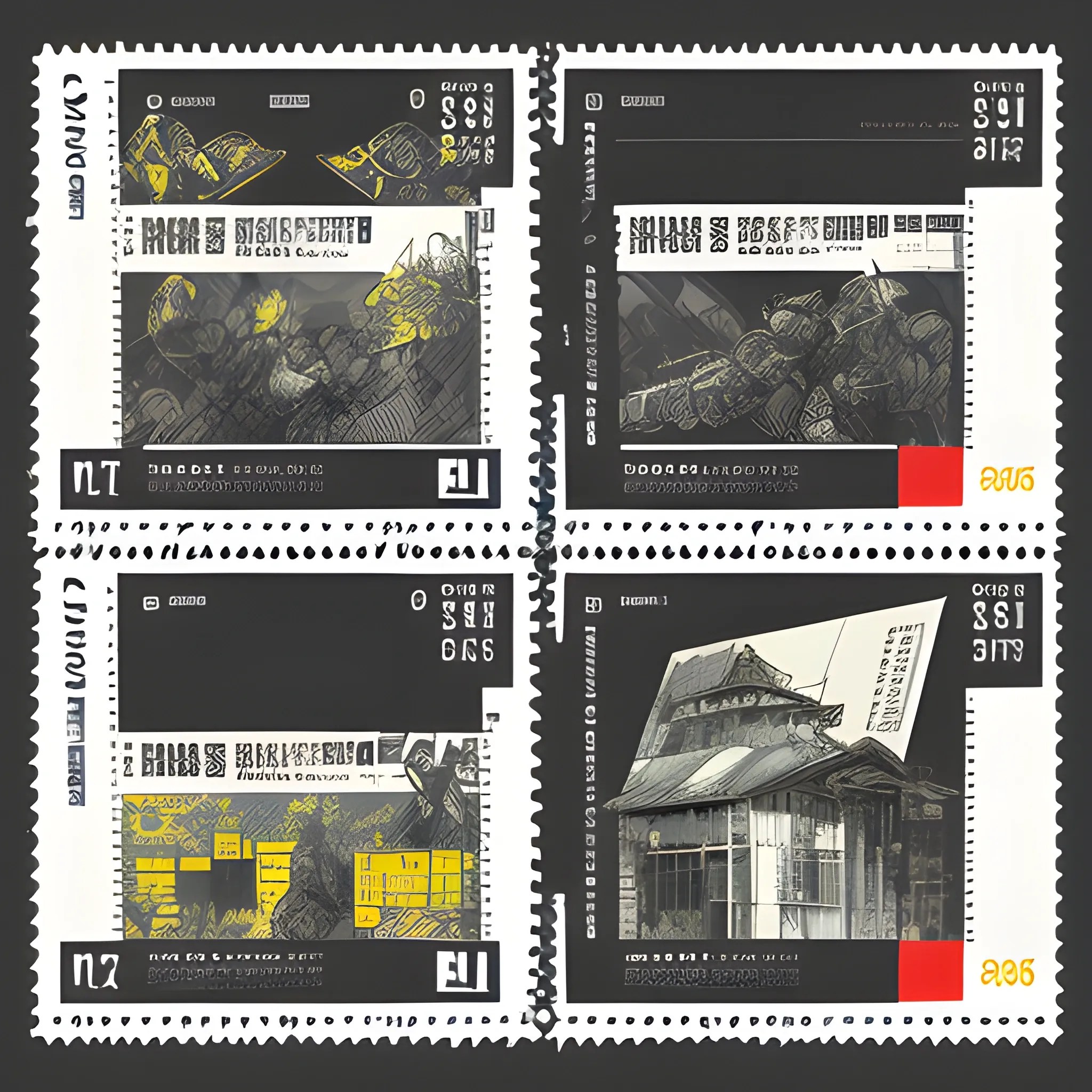 casual art, interface design, app post offices, postage stamps