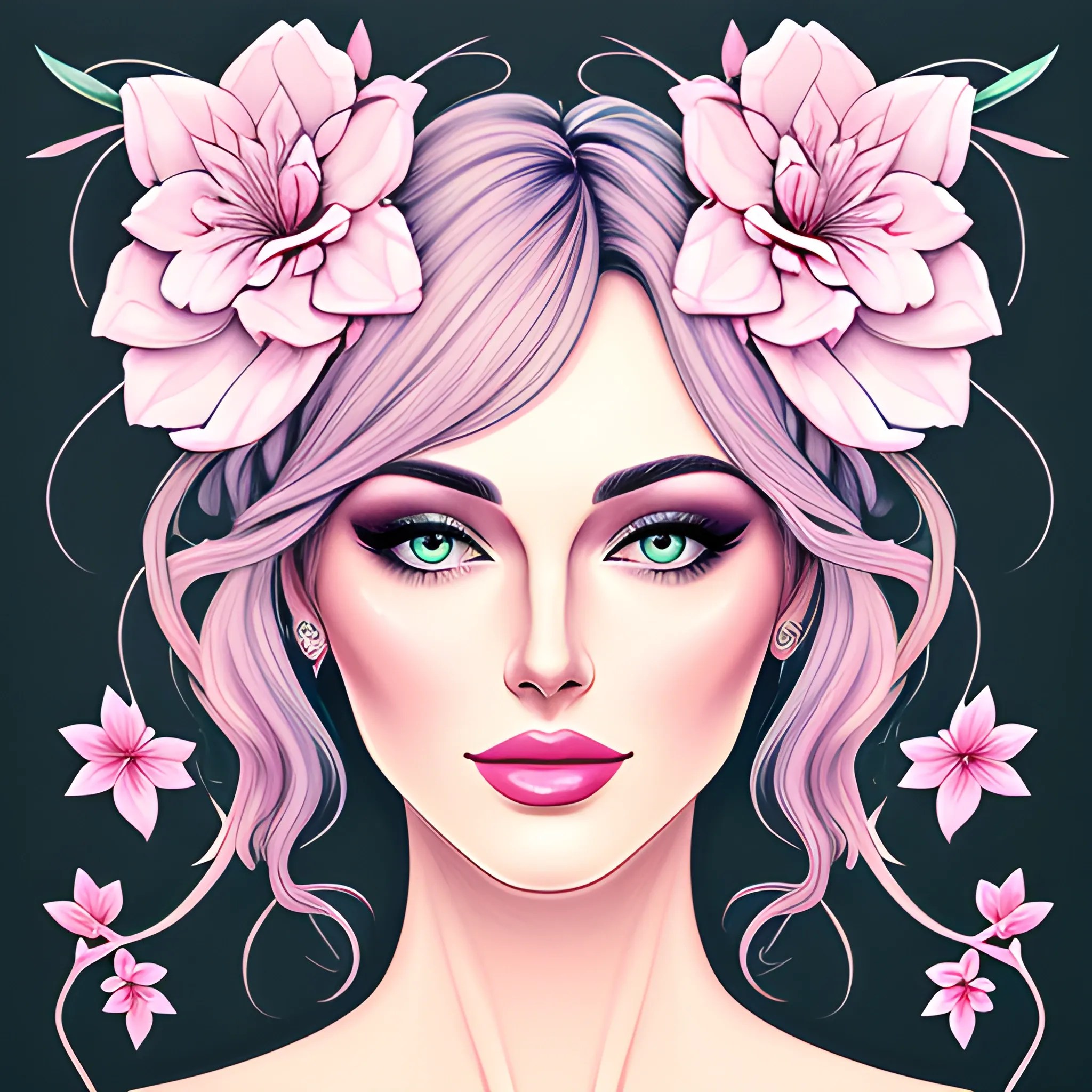 Beautiful girl, digitally drawn poster, pastel colors, portrait,... Arthub.ai