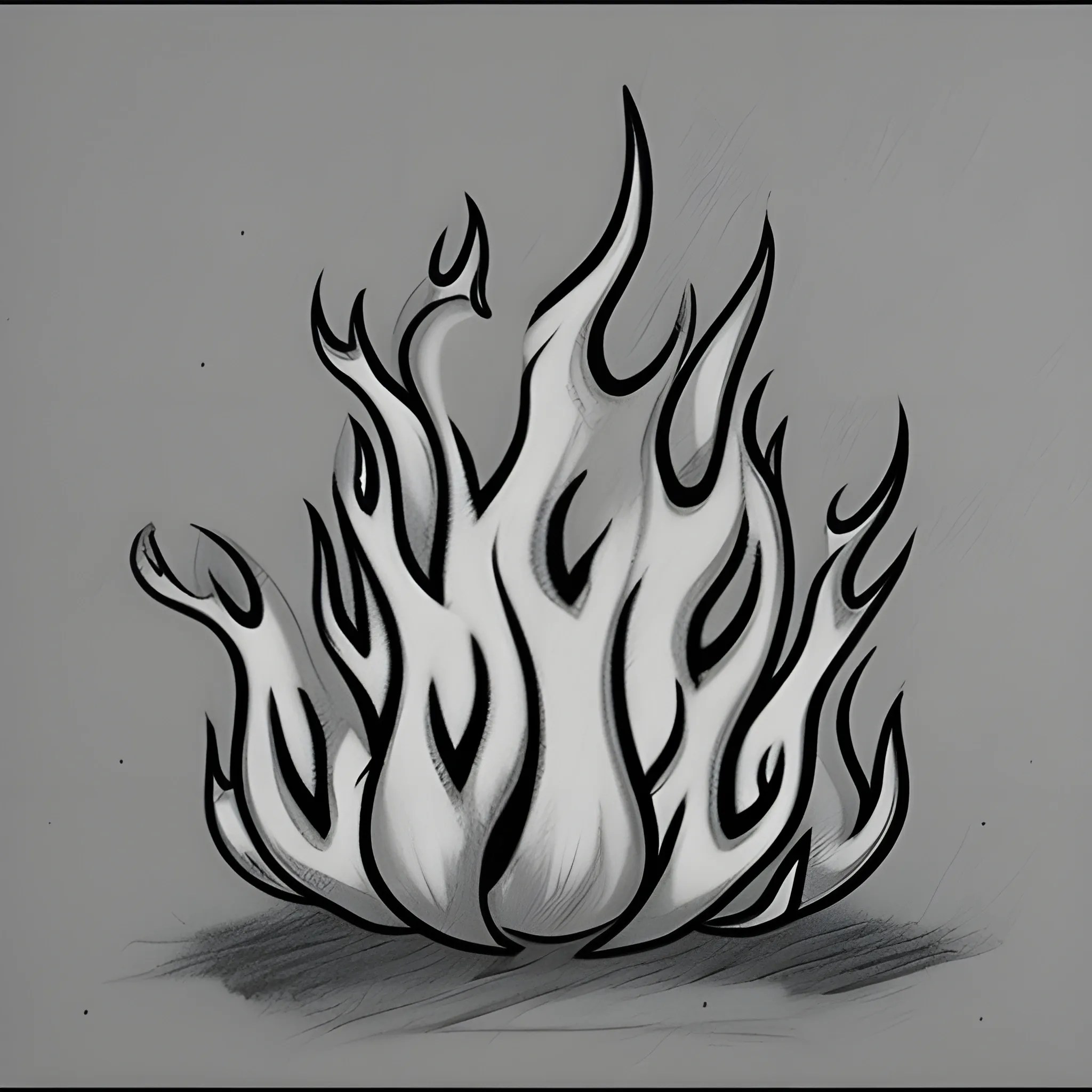 flames,Metallic, Cartoon style, only flames, , Pencil Sketch Arthub.ai