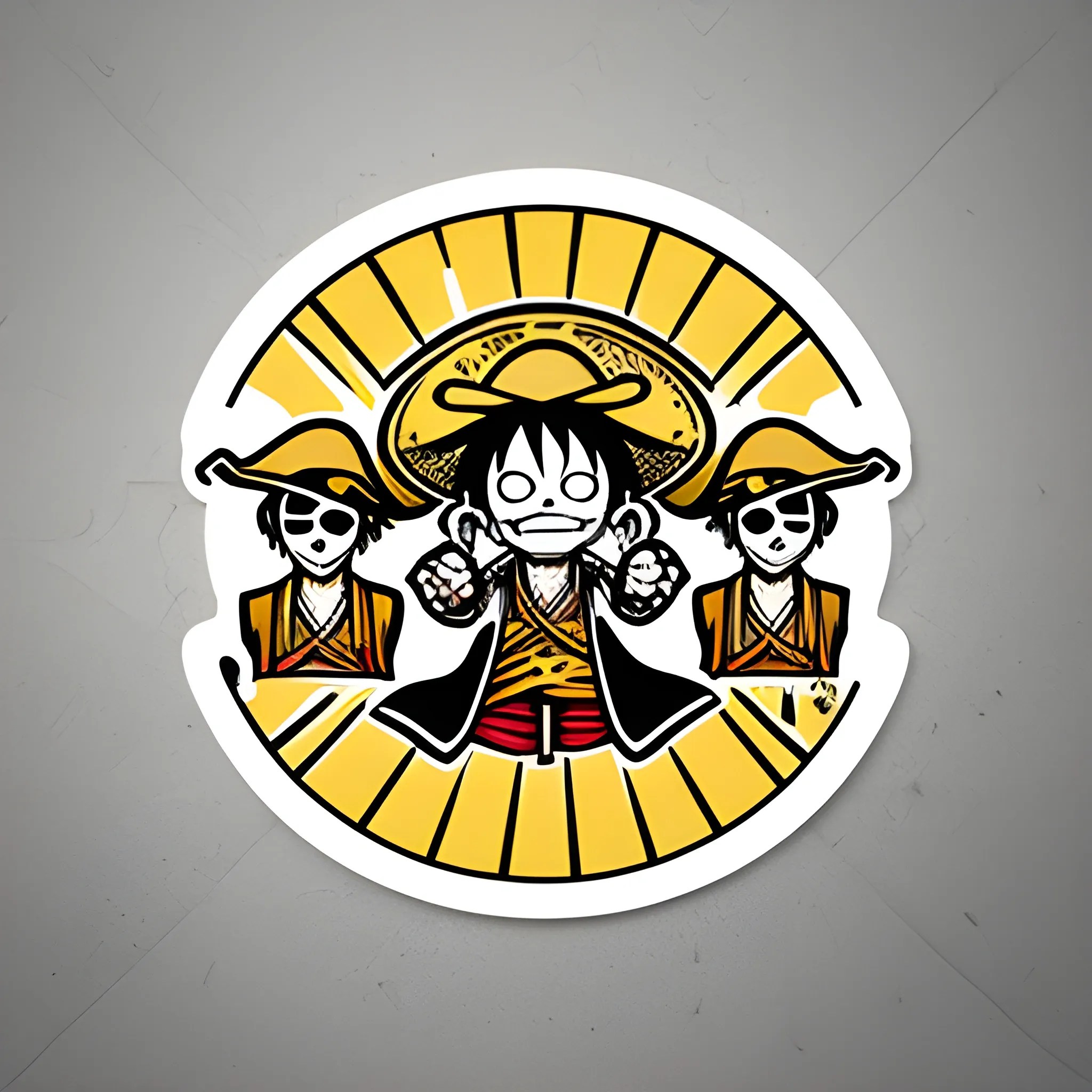 One piece, straw hat pirate group,sticker design Arthub.ai