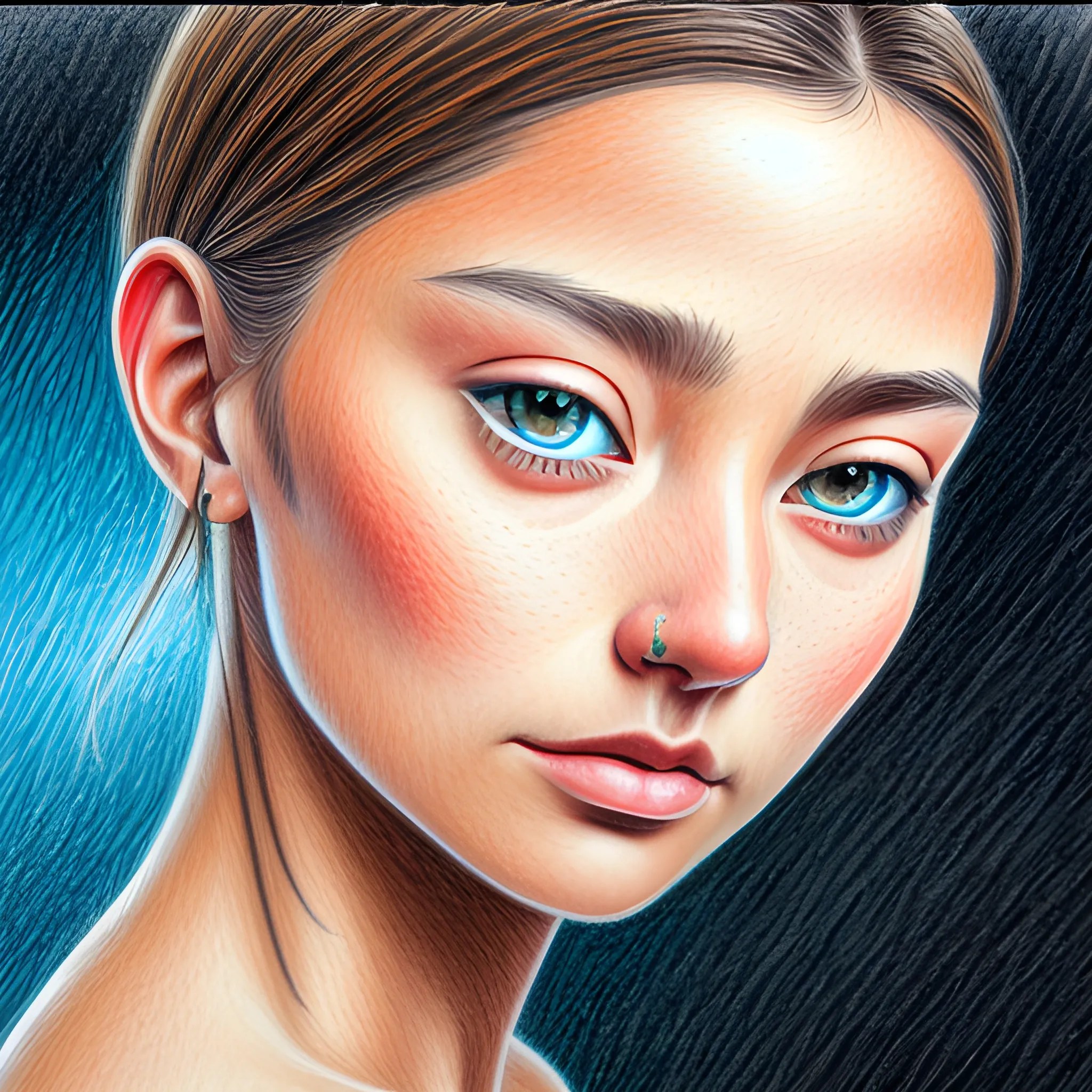 Colored pencil art on paper, highly detailed, artstation, portr