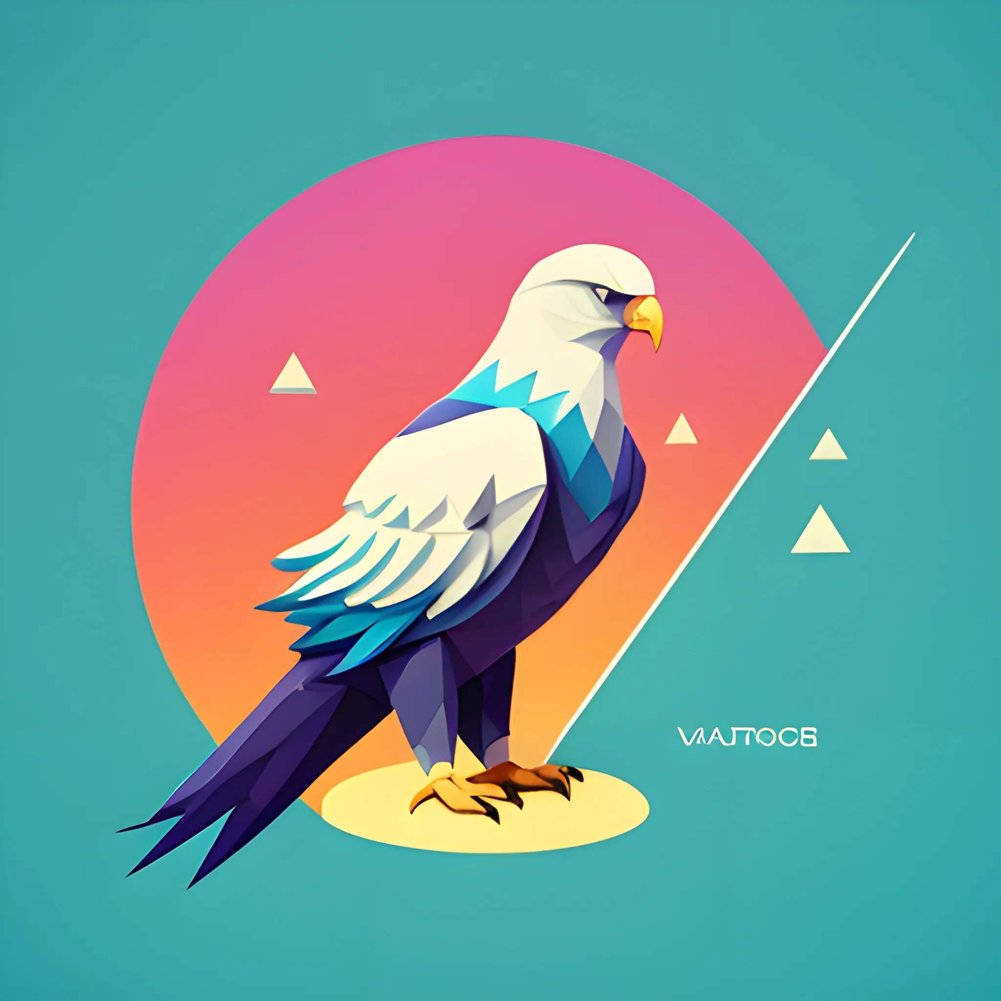 minimalist logo illustration of vector art of an eagle, front fa