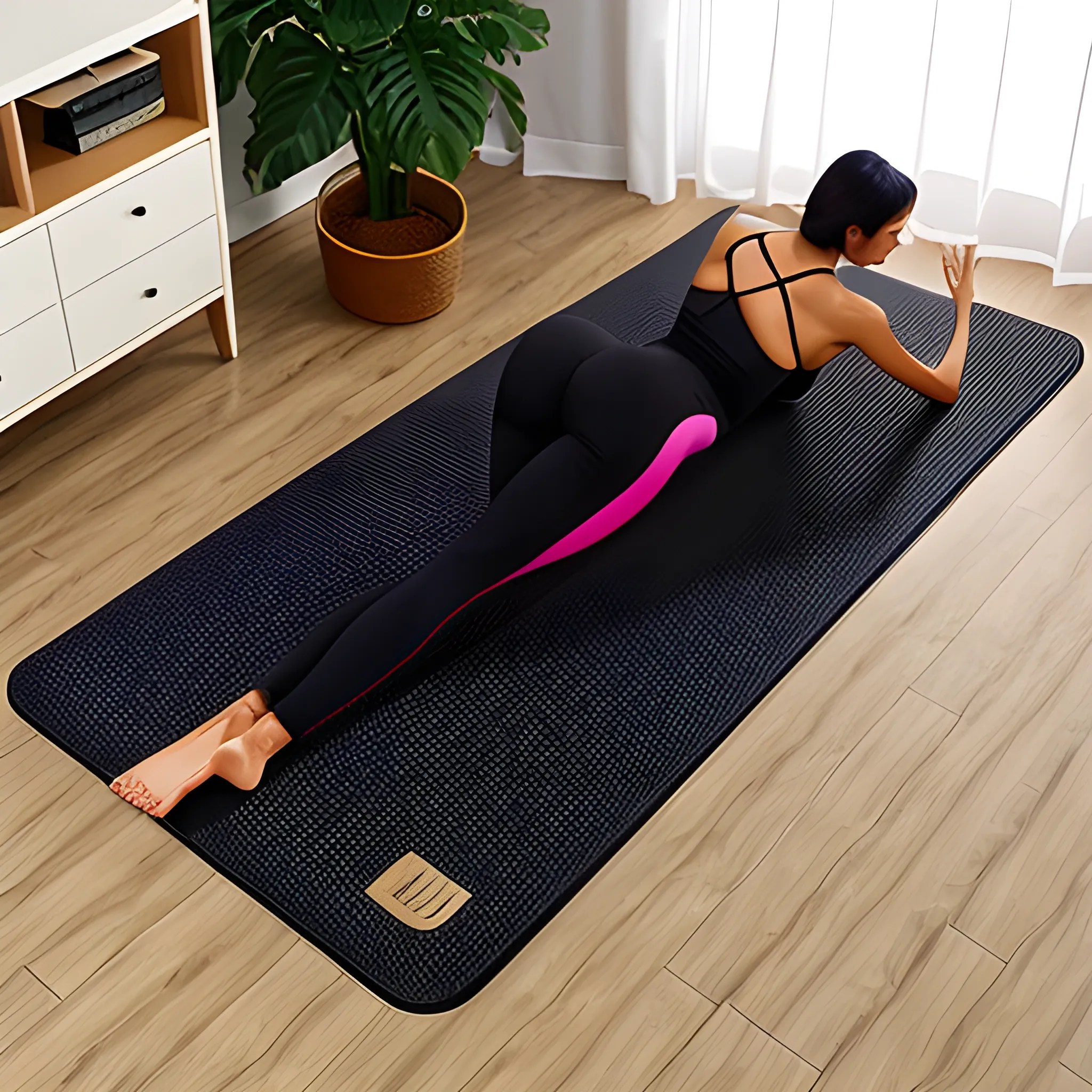 ebony girl, bolster, mat, yoga Arthub.ai