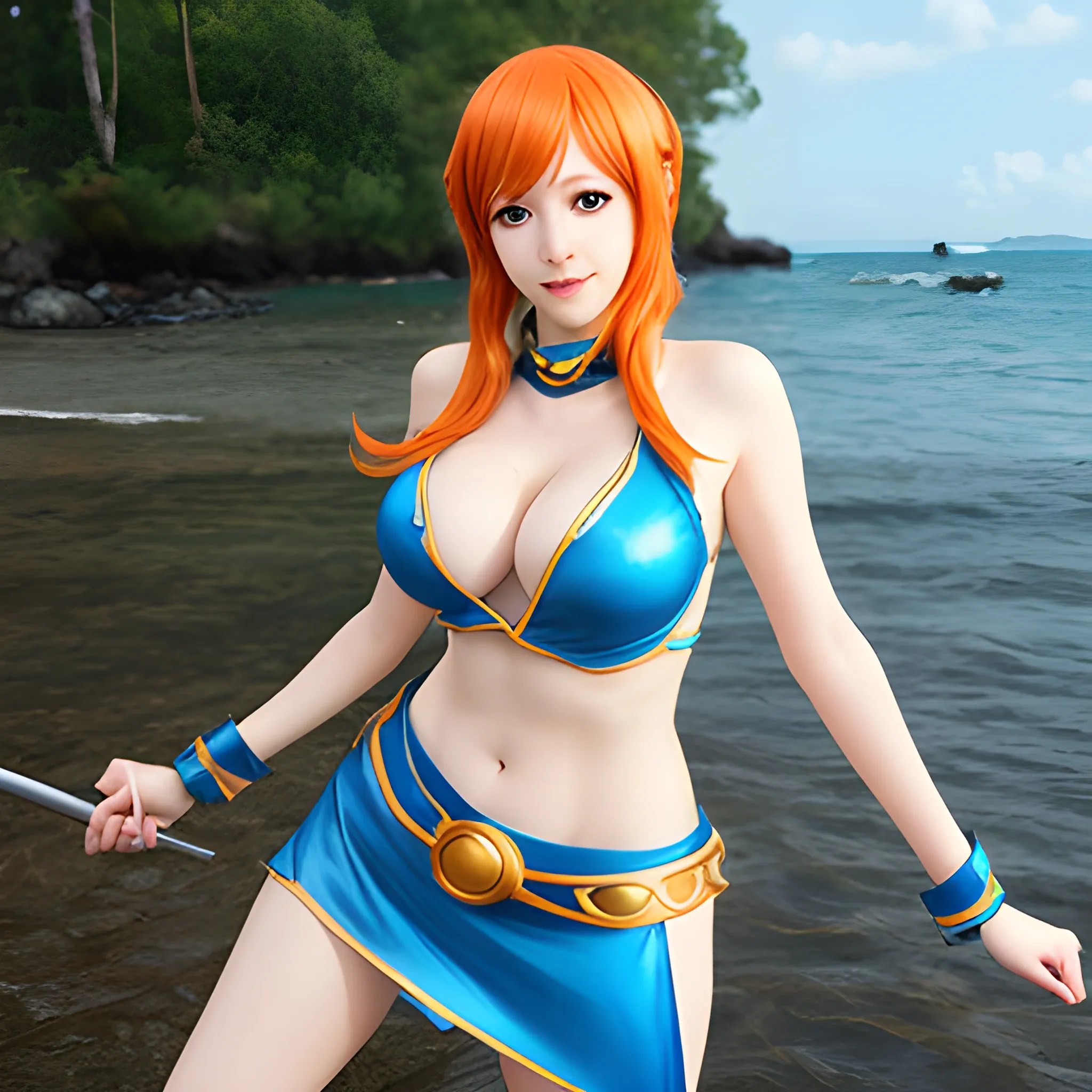 Nami cosplay, sexy, photo Realistic - Arthub.ai