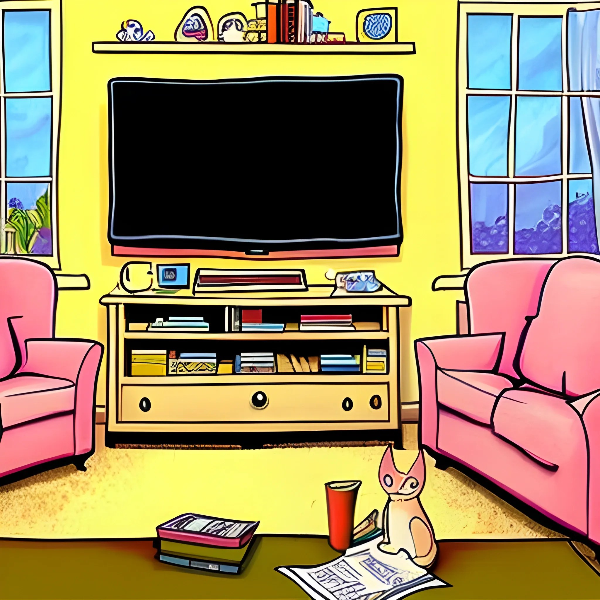 Cartoon Living Room Background Baci Living Room