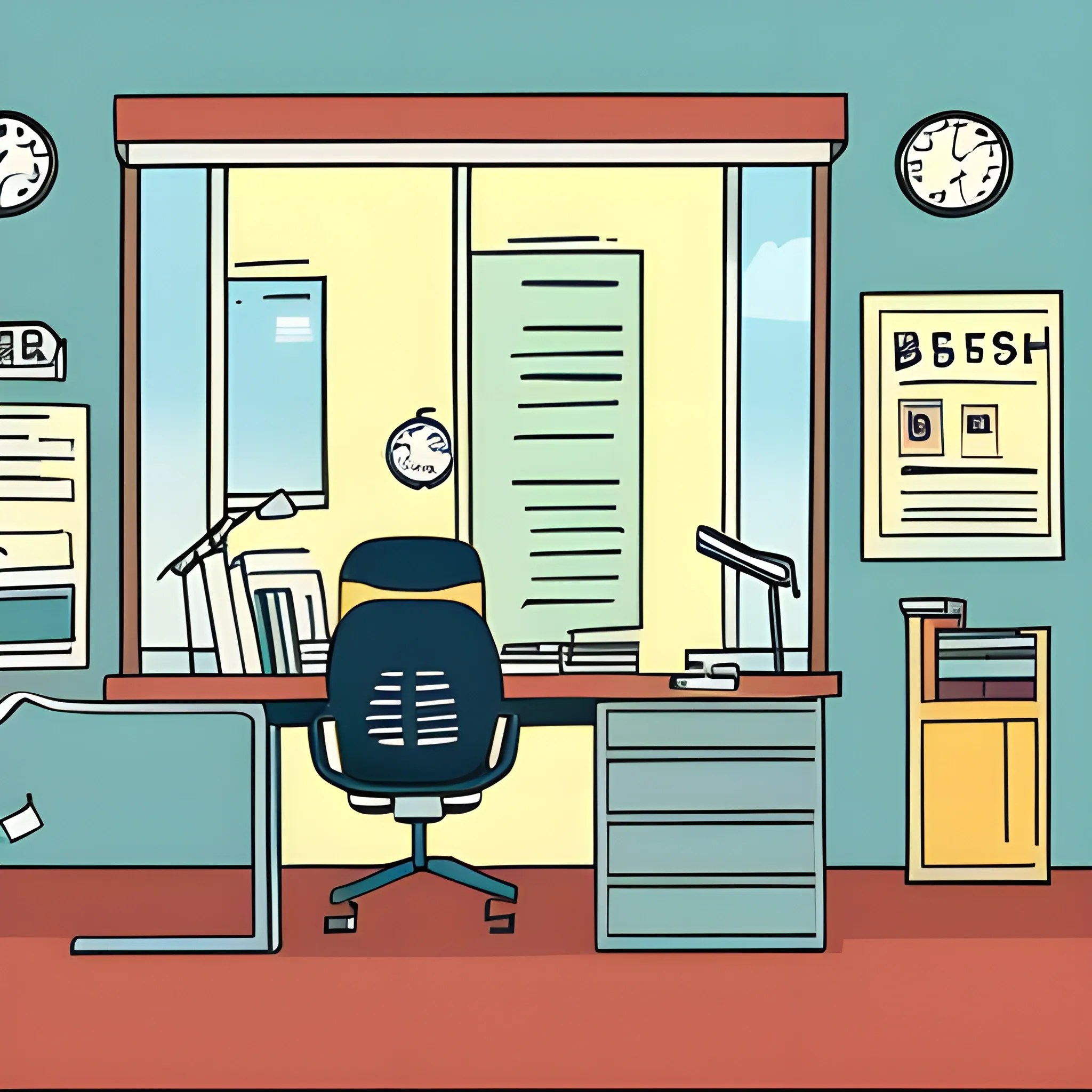 , Cartoon, Background, office, cozy Arthub.ai
