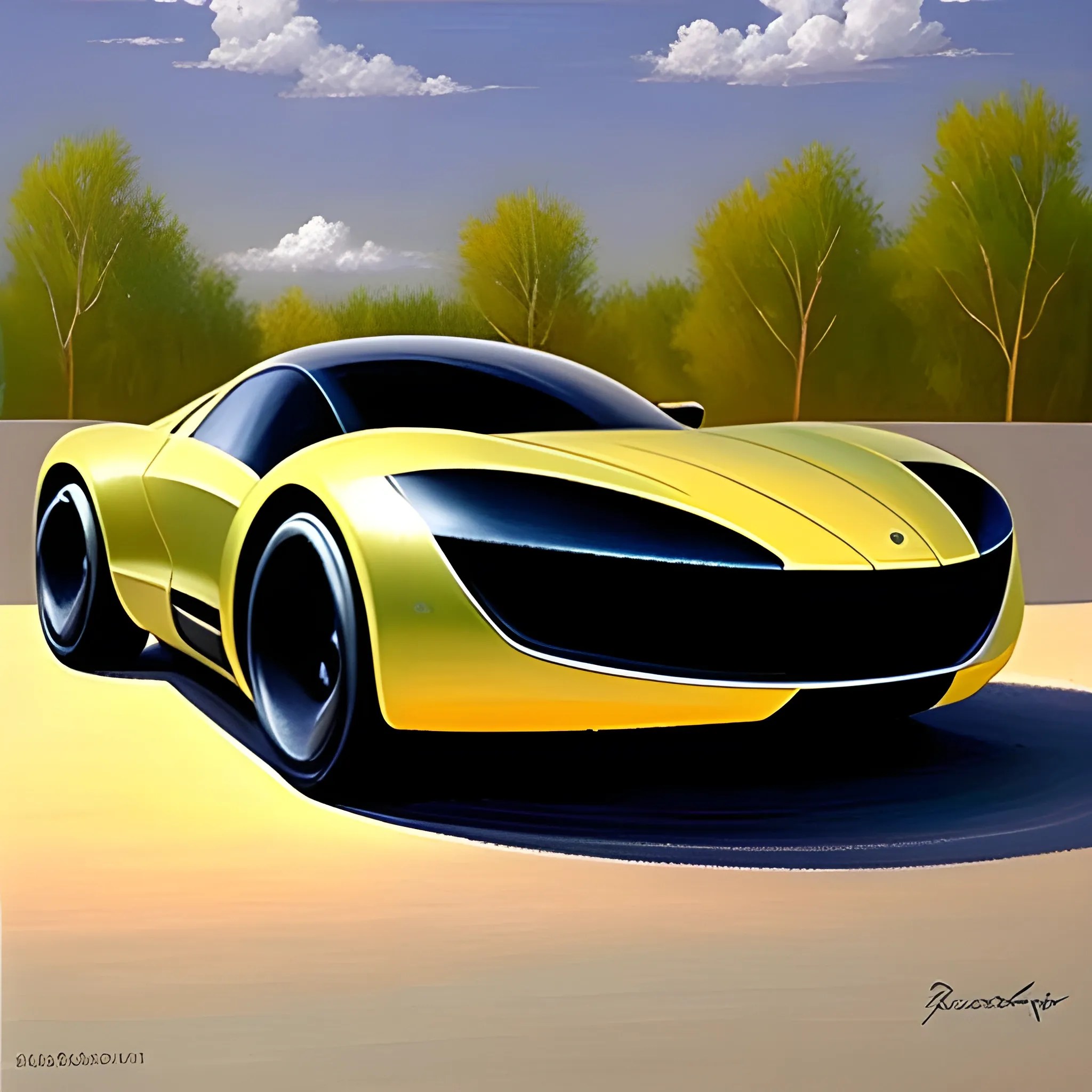 futuristic cars, , Oil Painting Arthub.ai